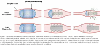Enteric-coated microneedle pills