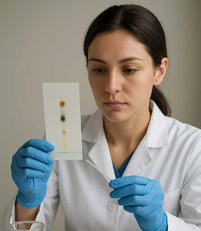 Illustration of modern thin layer chromatography techniques and equipment