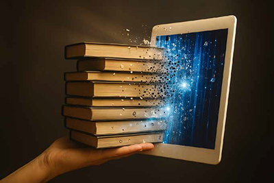 Illustration of a strategist analyzing local literature data to monitor trends and ensure accuracy