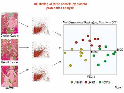 Clustering of three cohorts by plasma proteomics analysis