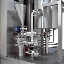 Blow-up of a section of high shear homogenizer