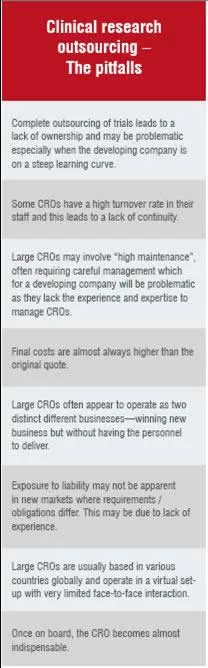 Clinical research outsourcing - The pitfalls